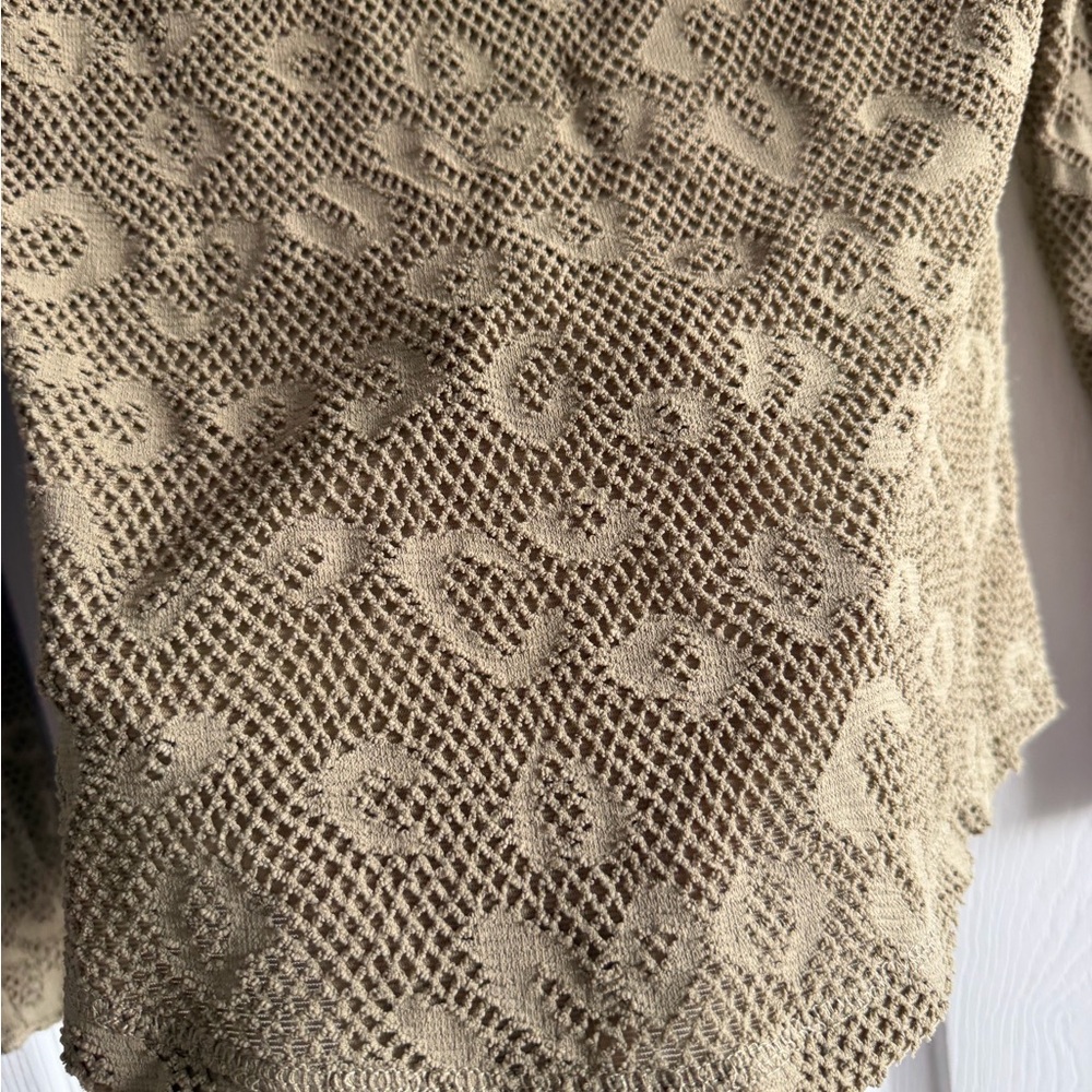Miss Me Beige Leopard Mesh Long Sleeve Top - Picture 4 of 4